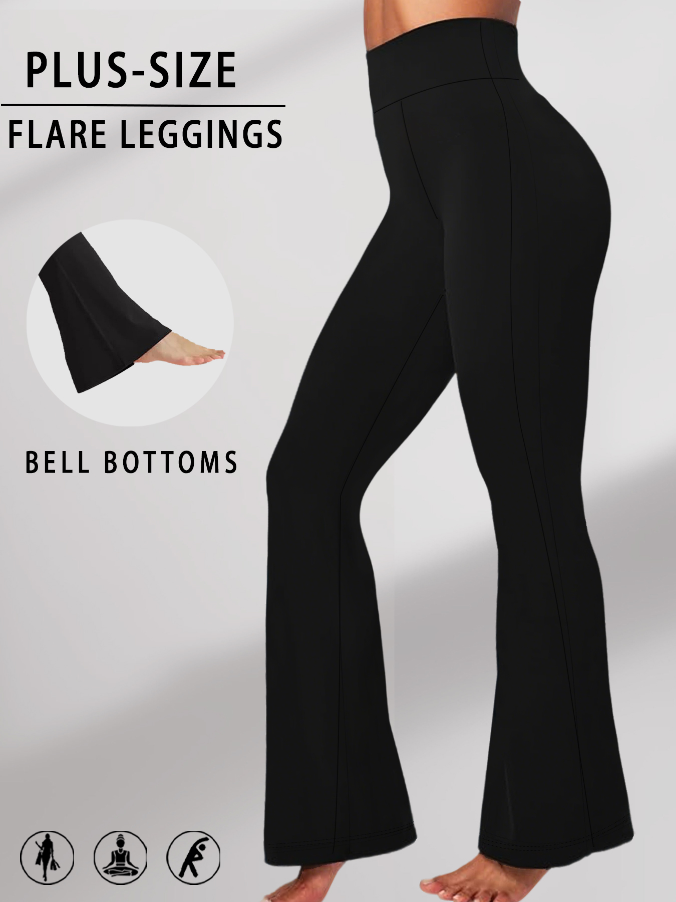 Yoga Fitness Leggings - Calças Flare Super Macias para Mulheres