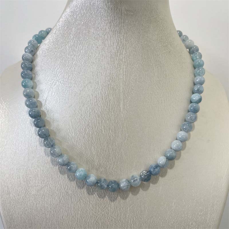 Yoga Health & Fitness Center - 8mm aquamarine jade colar azul contas