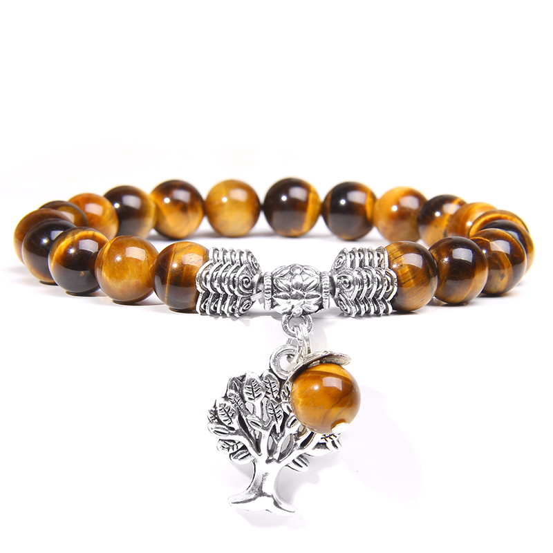 Yoga Health & Fitness Center - Braceletes masculinos charme natural tigre olho