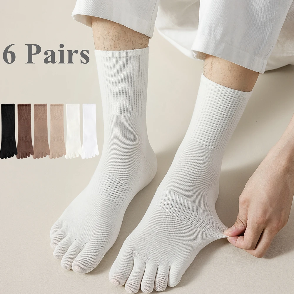 Yoga Toe Separator - 6 pares meias masculinas com dedos