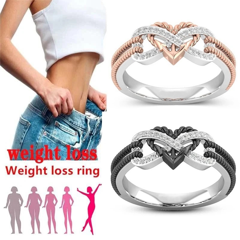 Yoga Fitness Gifts - Anéis de coração cor ouro rosa