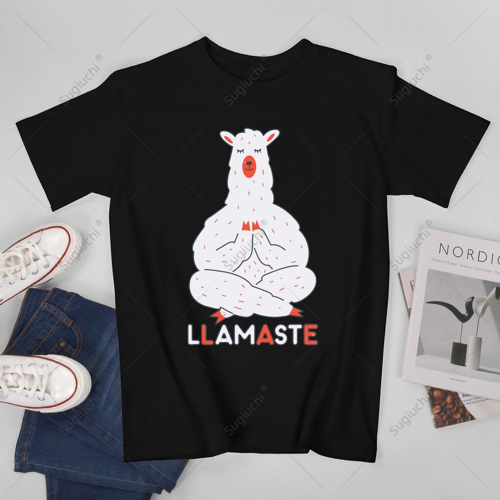 Yoga Fitness Gifts - Camisetas Unissex Engraçadas de Alpaca Zen