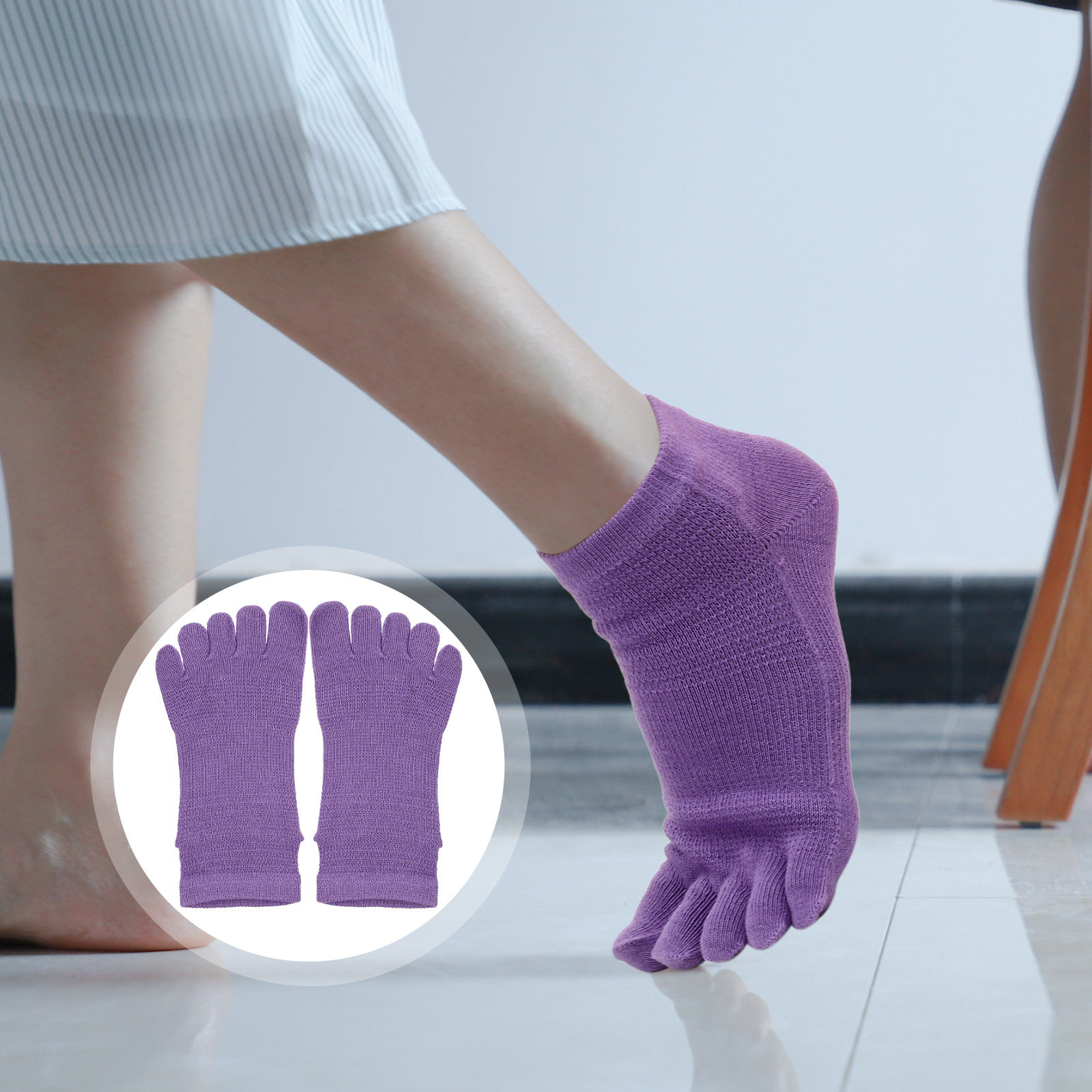 Yoga Toe Separator - 2 Pares de Meias de Yoga