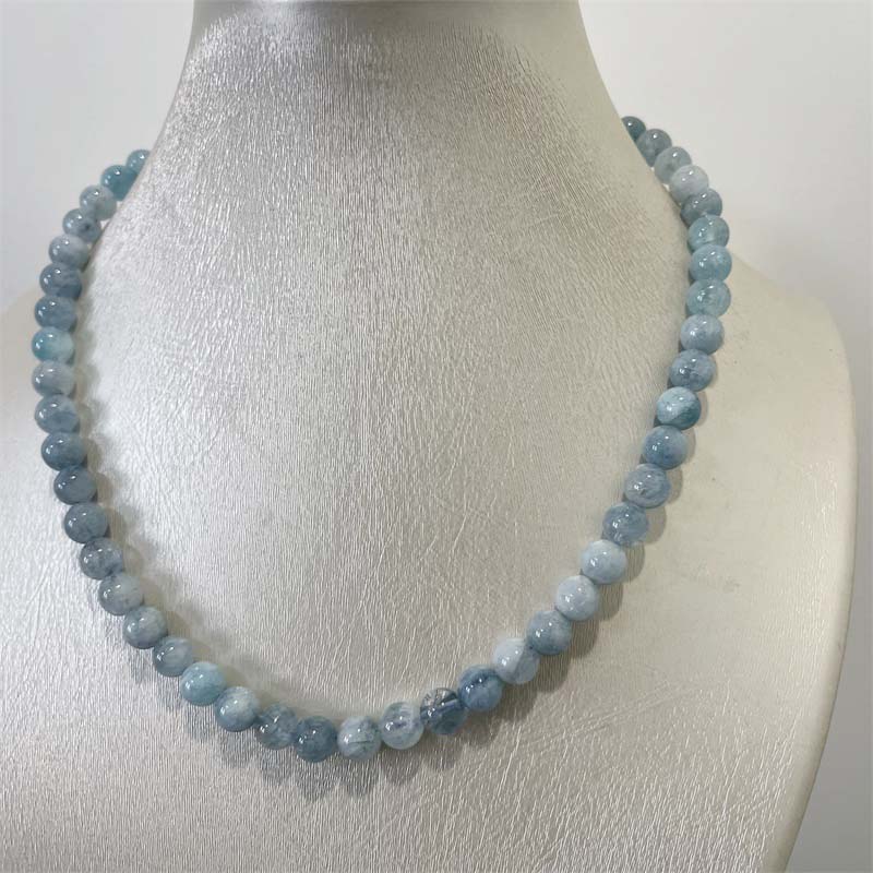 8mm aquamarine jade colar azul - Yoga Health & Fitness Center avaliação e preço