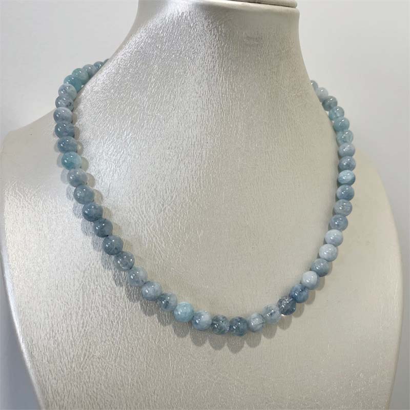 8mm aquamarine jade colar azul - Yoga Health & Fitness Center avaliação e preço