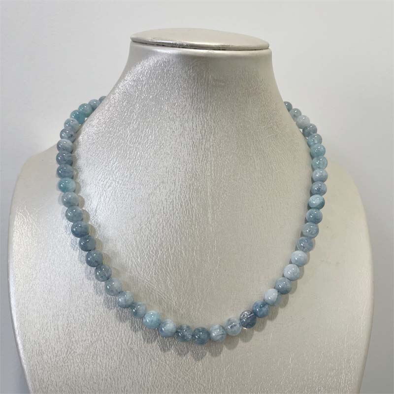 8mm aquamarine jade colar azul - Yoga Health & Fitness Center avaliação e preço