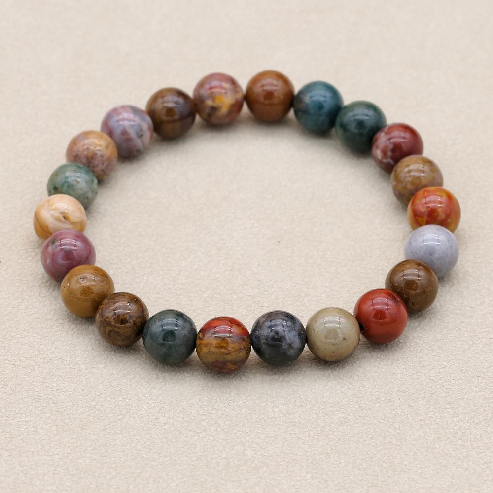 Pulseira de jaspe de pedra nat - Yoga Health & Fitness Center avaliação e preço