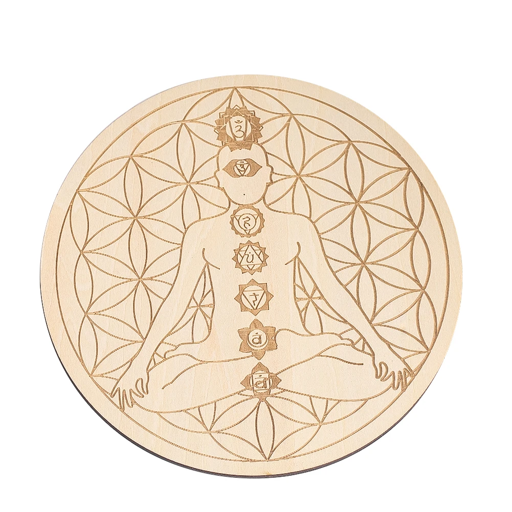15cm gravura a laser 7 chakras - Yoga And Fitness Mat avaliação e preço